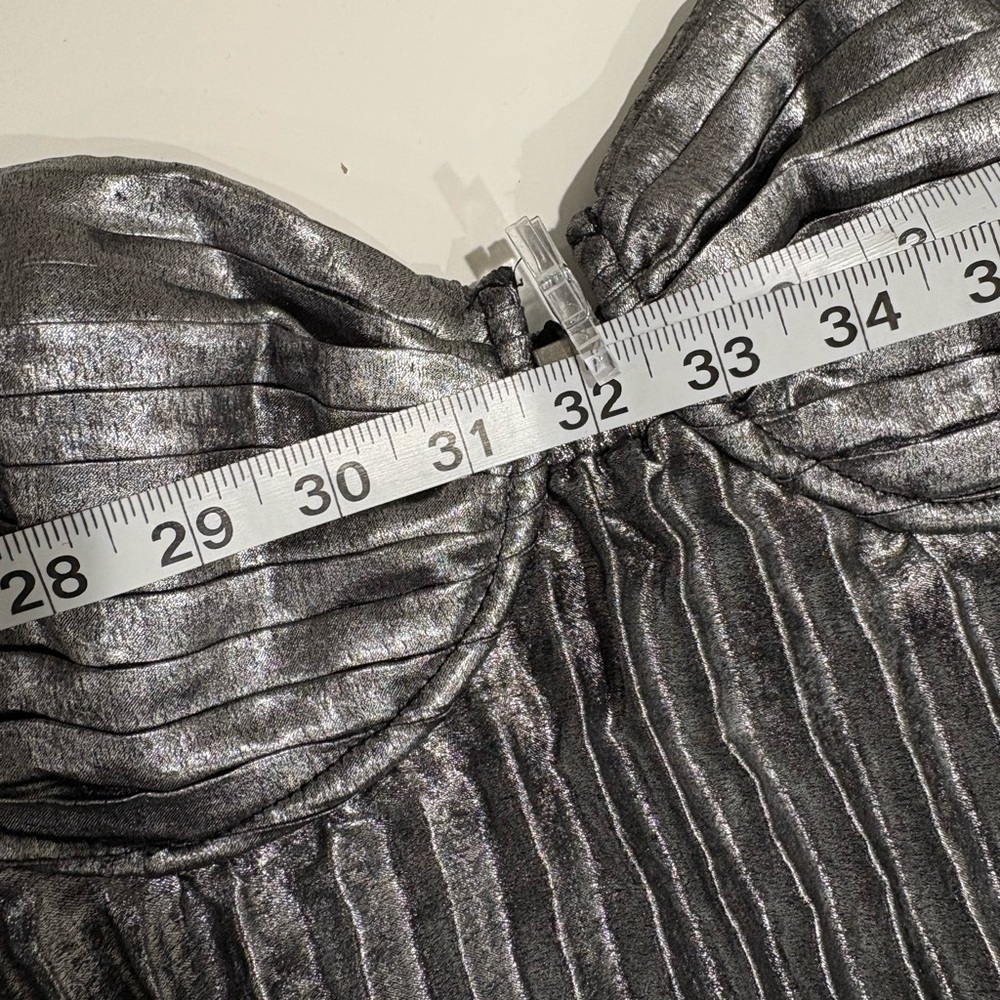 Lulu's Shimmering Silver Pleated Dress - Picture 11 of 14